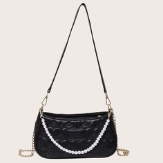 Сумка-багет с узором сердечка Shein