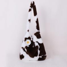 Плюшевая сумка на плечо с коровьим узором Shein