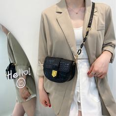 Сумка-седло на цепочке с крокодиловым тиснением Shein