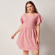 Платье размера плюс с принтом сердца Shein