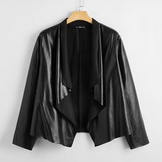 Куртка размера плюс из искусственной кожи Shein
