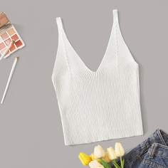 Трикотажный короткий топ Shein