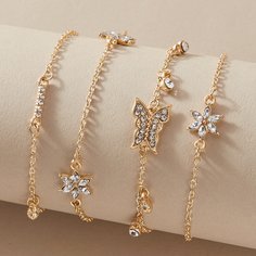 4шт браслет в форме бабочки Shein