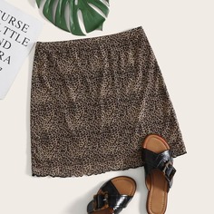Леопардовая сетчатая юбка Shein
