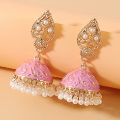 Серьги-подвески Jhumka с бахромой и искусственными жемчугами Shein