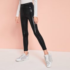 Леггинсы с крокодиловым тиснением для девочек Shein