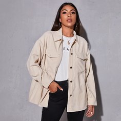 Вельветовая куртка с карманом Shein