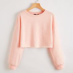 Однотонный короткий пуловер Shein