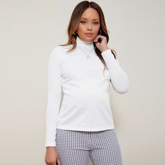 Вязаная футболка в рубчик для беременных Shein