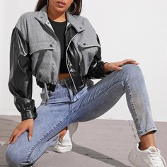 Куртка из смесового материала Shein
