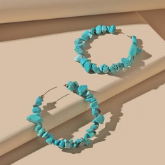 Серьги-кольца с бирюзой Shein