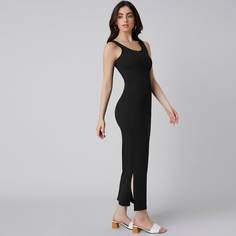 трикотажный Одноцветный Повседневный Платье Shein