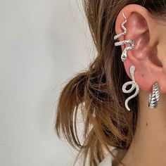 3шт серьги в форме змеи Shein