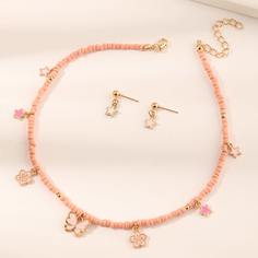 Серьги и ожерелье с бабочкой для девочек Shein