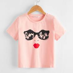 Футболка с графическим принтом для девочек Shein