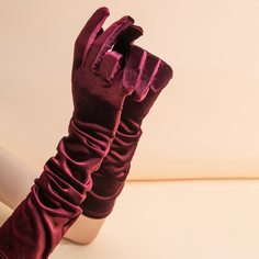 Бархатные длинные перчатки Shein