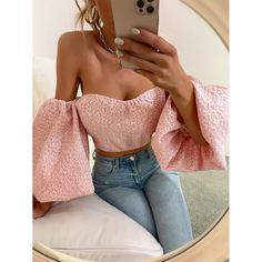 Топ с открытыми плечами и принтом Shein