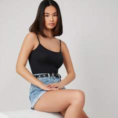 Одноцветный Повседневный Боди Shein