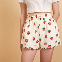 Пугавица Фрукты и овощи Повседневный Шорты Shein