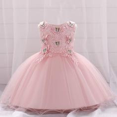 Платье с бабочкой и узлом сзади для девочек Shein