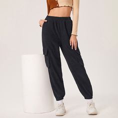 Вельветовые брюки с карманом Shein