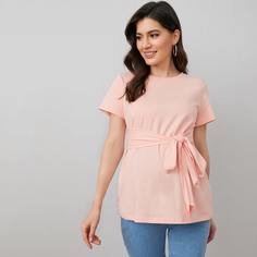 Футболка с узлом для беременных Shein