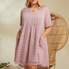 Карман Одноцветный Повседневный Платья размер плюс Shein