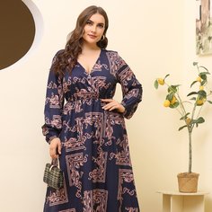 На запах Барокко Элегантный Платья размер плюс Shein