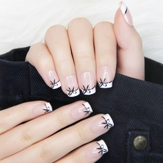 24шт накладные ногти с узором банта и 1 лист лента и 1шт пилочка для ногтей Shein