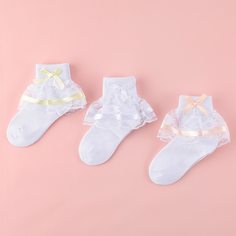 3 пары носки с сетчатой отделкой для девочек Shein