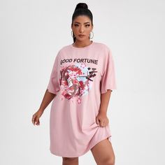 Платье с текстовым принтом размера плюс Shein