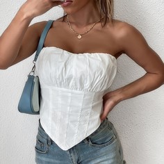 Топ без бретелек со сборкой Shein