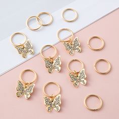12шт кольцо для волос с бабочкой Shein