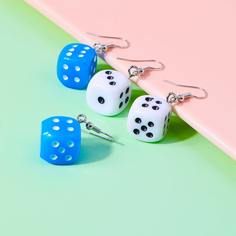 2 пары серьги-подвески с игральной костью Shein