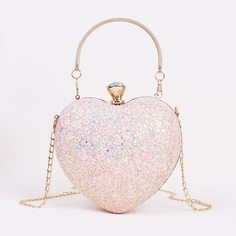 Блестящая сумка-клатч в форме сердечка Shein