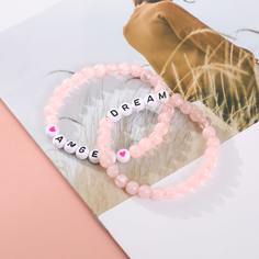 2шт браслет с бусинами для девочек Shein