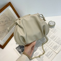 На цепочке со сборками Одноцветный Элегантный Сумка через плечо Shein