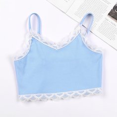 Майка с кружевной отделкой для девочек Shein