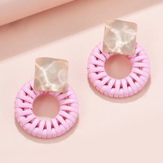 Круглые плетеные серьги Shein