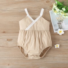 Боди на бретельках с кружевной отделкой для девочек Shein