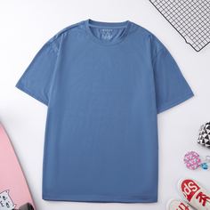 Однотонная футболка оверсайз Shein