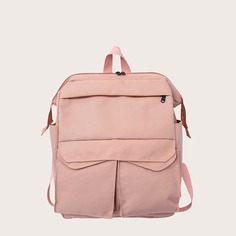 Регулируемый Одноцветный Институтский Рюкзак Shein