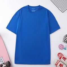 Однотонная футболка оверсайз Shein