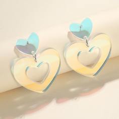 Акриловые серьги с сердечком Shein