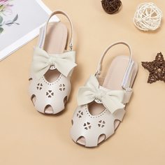 Балетки с открытой пяткой и бантом для девочек Shein