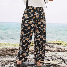 Брюки с цветочным рисунком размера плюс Shein
