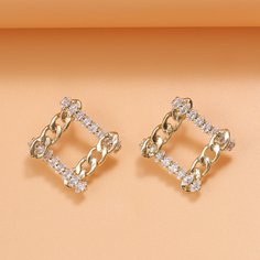 Серьги-гвоздики в форме цепочки с цирконом Shein