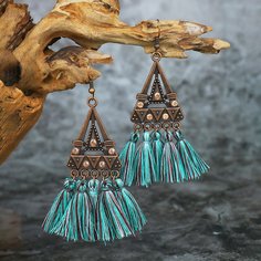 Винтажные серьги-подвески с бахромой Shein