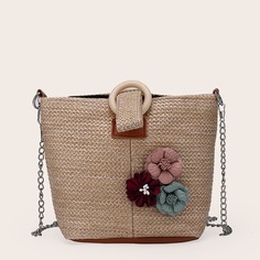 Плетеная сумка-сэтчел с аппликацией Shein
