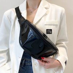 Минималистская поясная сумка из лакированной кожи с молнией Shein